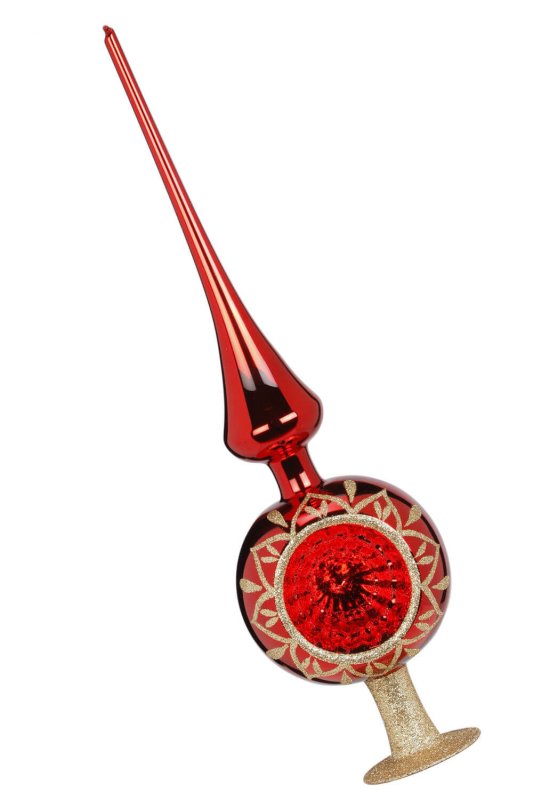 (image for) Reflector Finial 10 cm/36 cm, Blossom Reflections, red shiny