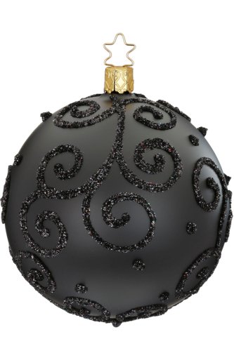 (image for) Ball 10 cm, Barocco, black matt