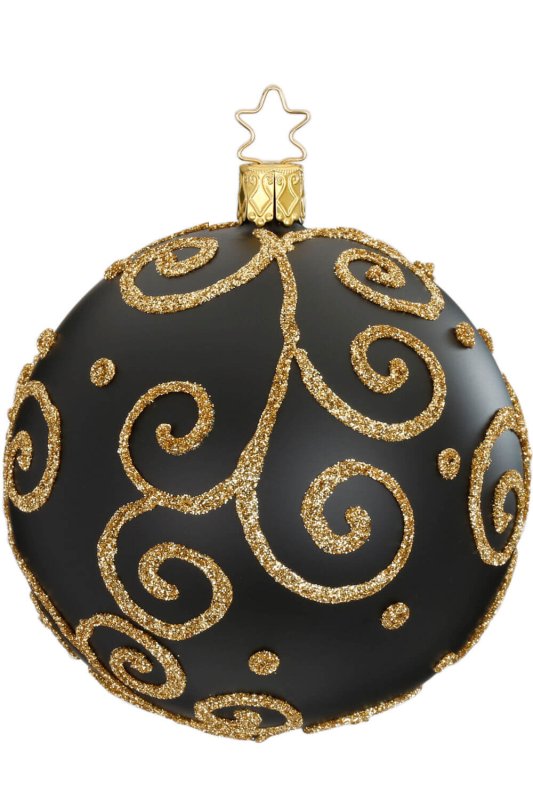 (image for) Ball 10 cm, Barocco, black matt