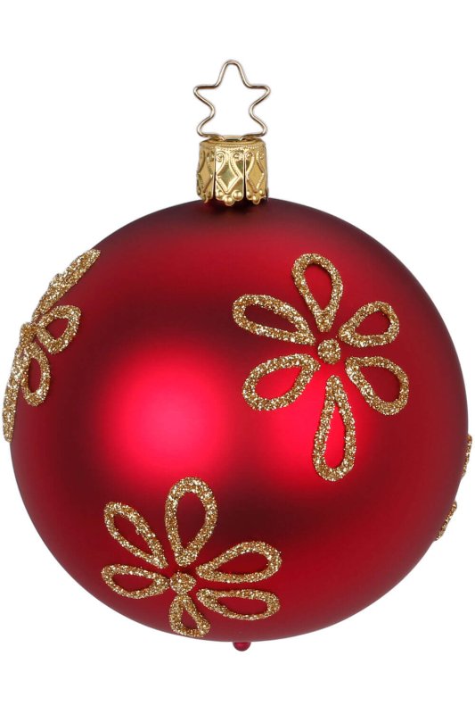 (image for) Ball 8 cm, Posh Flowers, oxblood matt