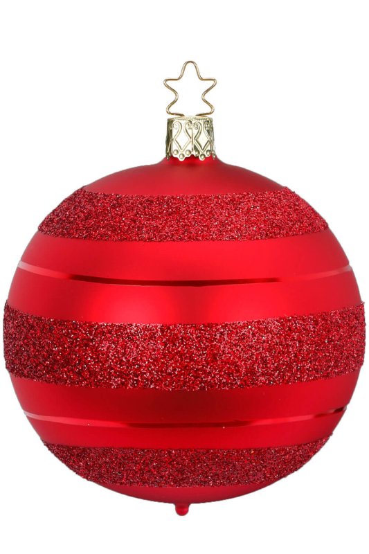 (image for) Ball, Block Stripes, Red Matte 8 cm