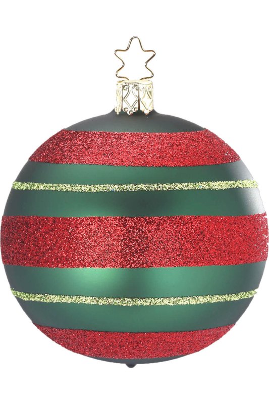 (image for) Ball Happy Stripes 8cm Fir Green Matte