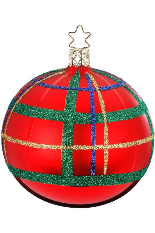 (image for) Ball 8cm Squared Red Shiny