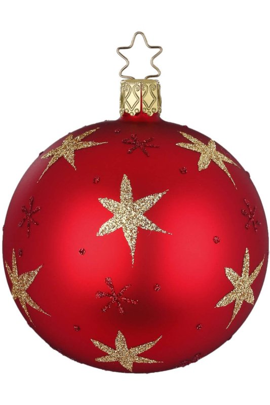 (image for) 8cm Ball Sparkling Sky, red matt