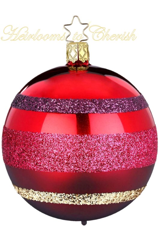 (image for) 8cm Ball Block Stripes, dark red