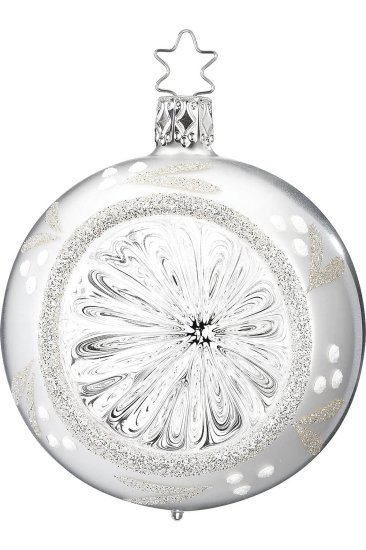 (image for) Snow Berries, white & silver shiny, 8cm