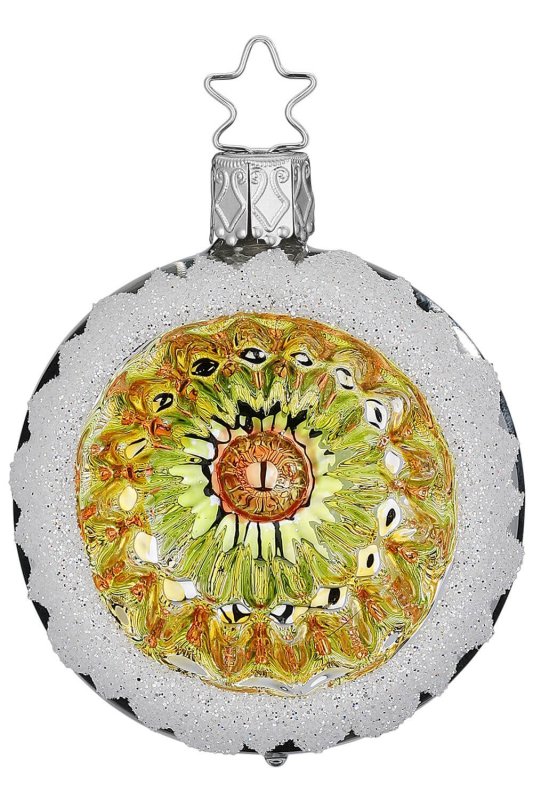 (image for) Reflector Snow Flurry, 6cm, silver shiny, peach lemon-lime gold