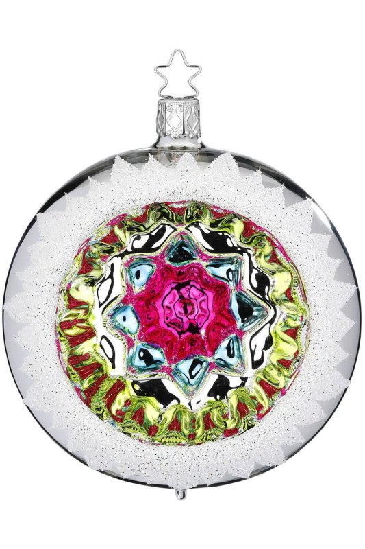 (image for) Reflector Snow Flurry, 10cm, silver shiny, Pink Aqua Green