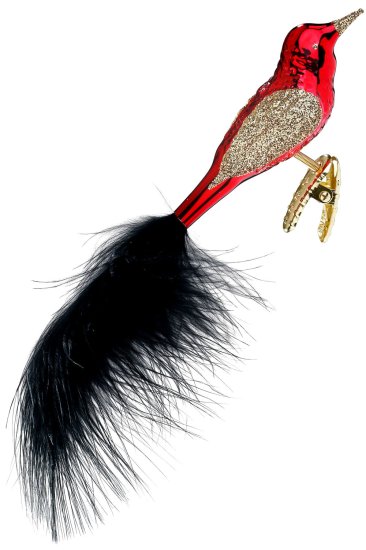 (image for) Clip-On Bird Glowing Feather Red