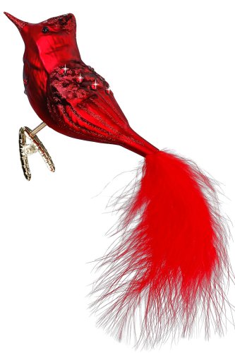 (image for) Jewelled Clip-On Bird Sparkling Cardinal