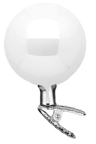 (image for) 8cm Ball on Clip Porcelain White Pearl