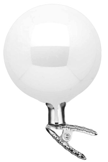 (image for) 10cm Ball on Clip Porcelain White Pearl