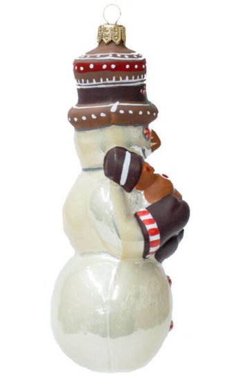 Modal Additional Images for Pearlized Snowman with Gingerbread Ornament