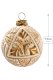 (image for) Papiermache' CHRISTMAS BALL, ANTIQUE WHITE, TRIANGLE
