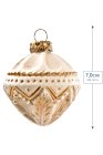 (image for) Papiermache' CHRISTMAS BALL, ANTIQUE WHITE, TOP
