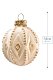 (image for) Papiermache' CHRISTMAS BALL, ANTIQUE WHITE, DIAMOND