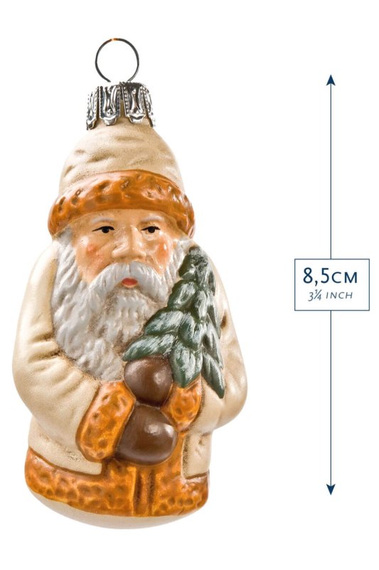 (image for) Papiermache' Ornament *Santa* Antique White