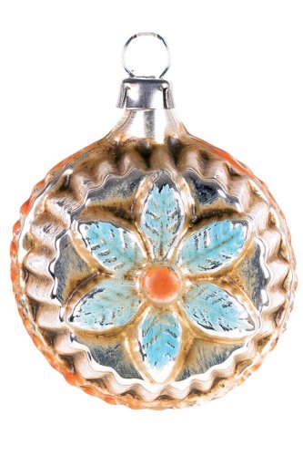 (image for) Mini Ornament Bloom with jagged border, blue