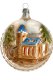 (image for) Ornaments with church (blue roof) and tree