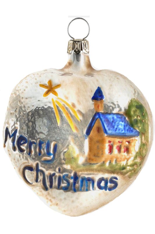 (image for) Heart with church (blue roof) and stars