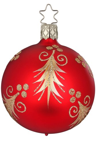 (image for) Ball, 6cm Festive Fir, Red Matte Kugel