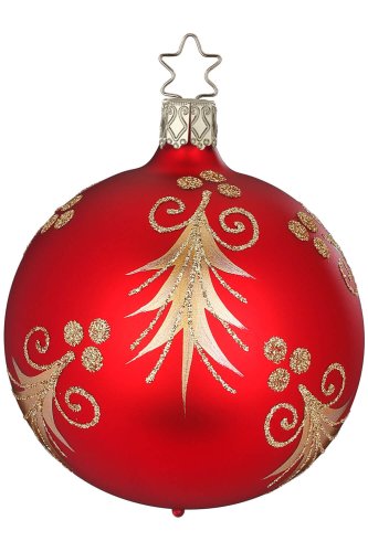 (image for) Ball, 8cm Festive Fir, Red Matte Kugel