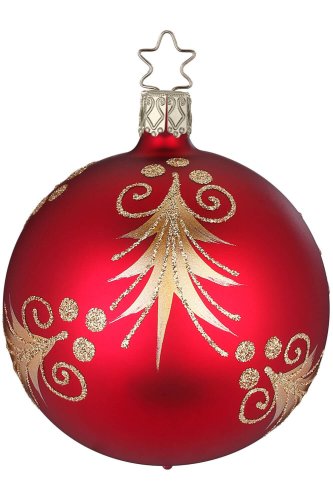 (image for) Ball, 8cm Festive Fir, Oxblood Matte Kugel