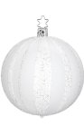 (image for) Ball, 10cm Shimmering Stripes, Porcelain White Matte Kugel