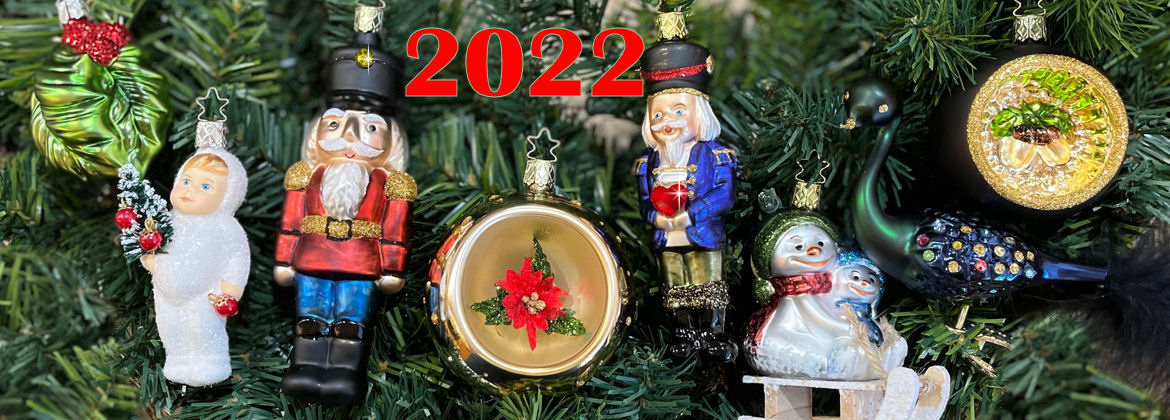 Inge Glas Small Fir Cone 1-204-15 German Glass Christmas Ornament Gift Box 