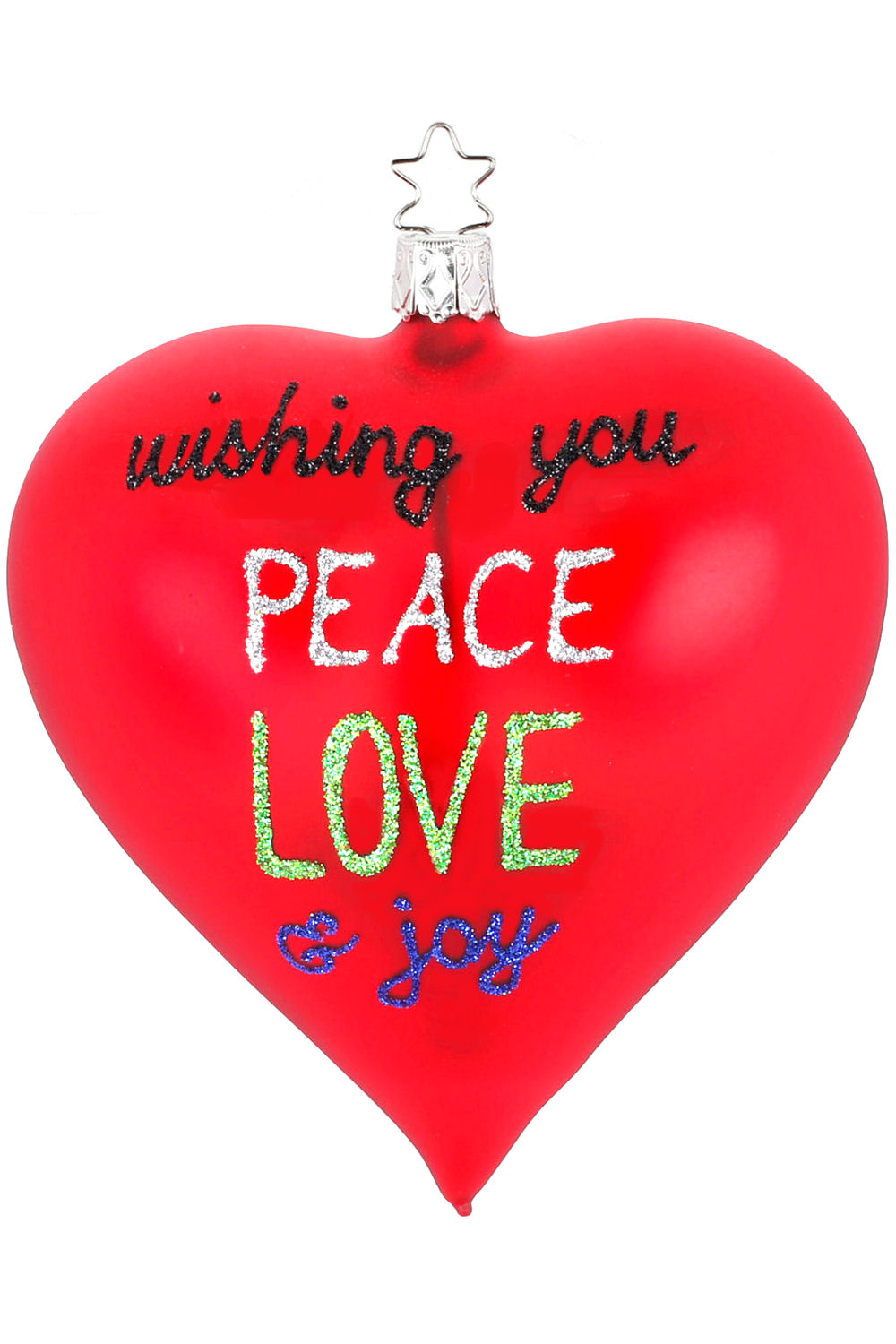 Heart, Peace, Love & Joy, red matt