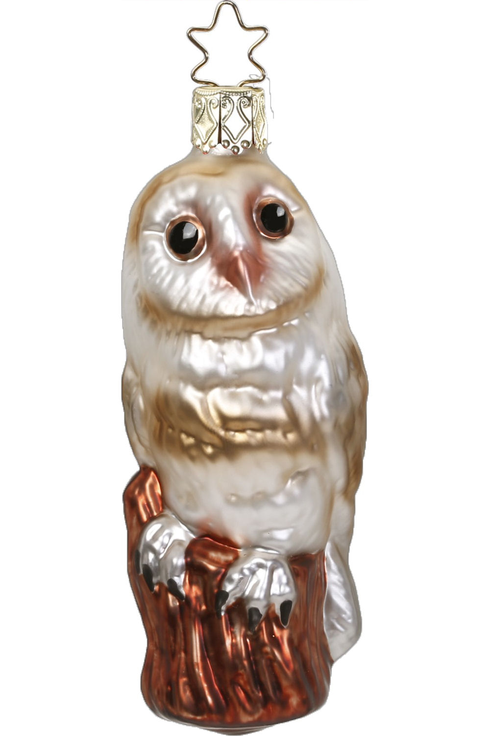 Inge Glas Owl Woodland Owl 1-471-01 German Glass Christmas Ornament 