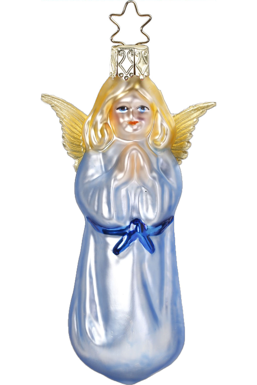 Inge Glas Heavenly Messengers Antique Angel Mouth Blown Glass Christmas Ornament 