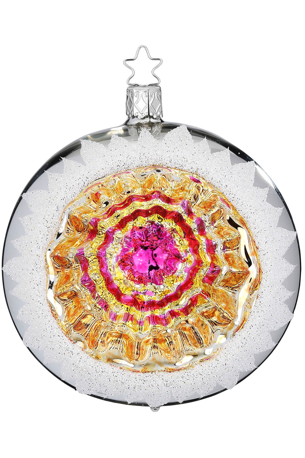 Reflector Snow Flurry, 10cm, silver shiny, Pink Gold