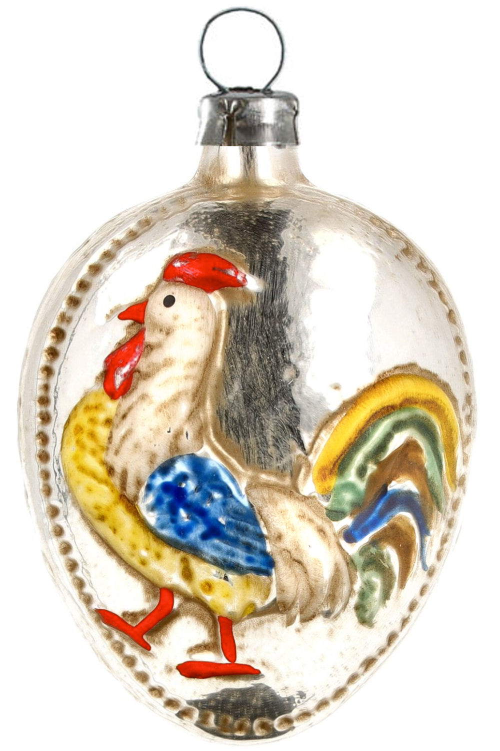 Egg with rooster and knobs