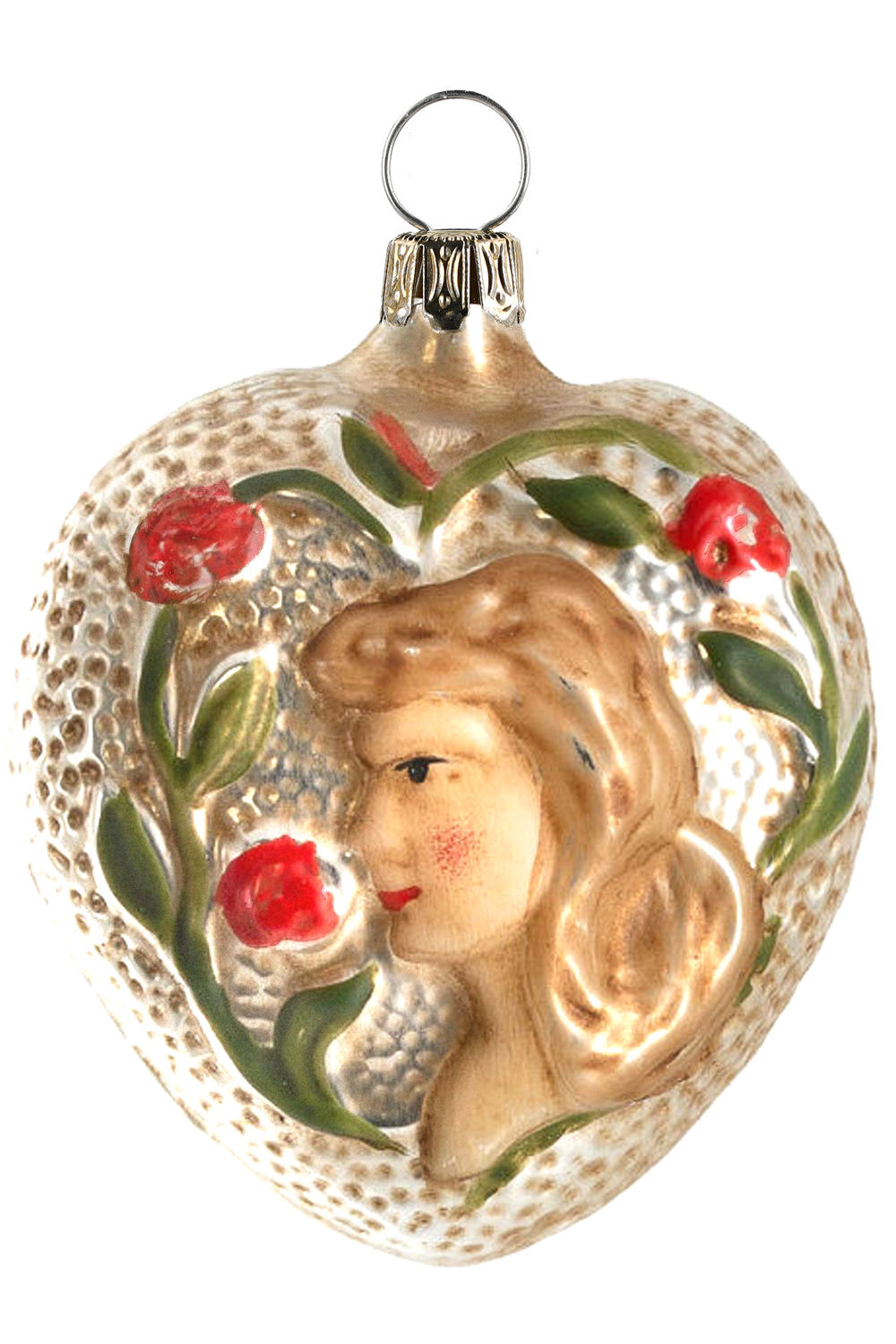 Heart with girl and roses