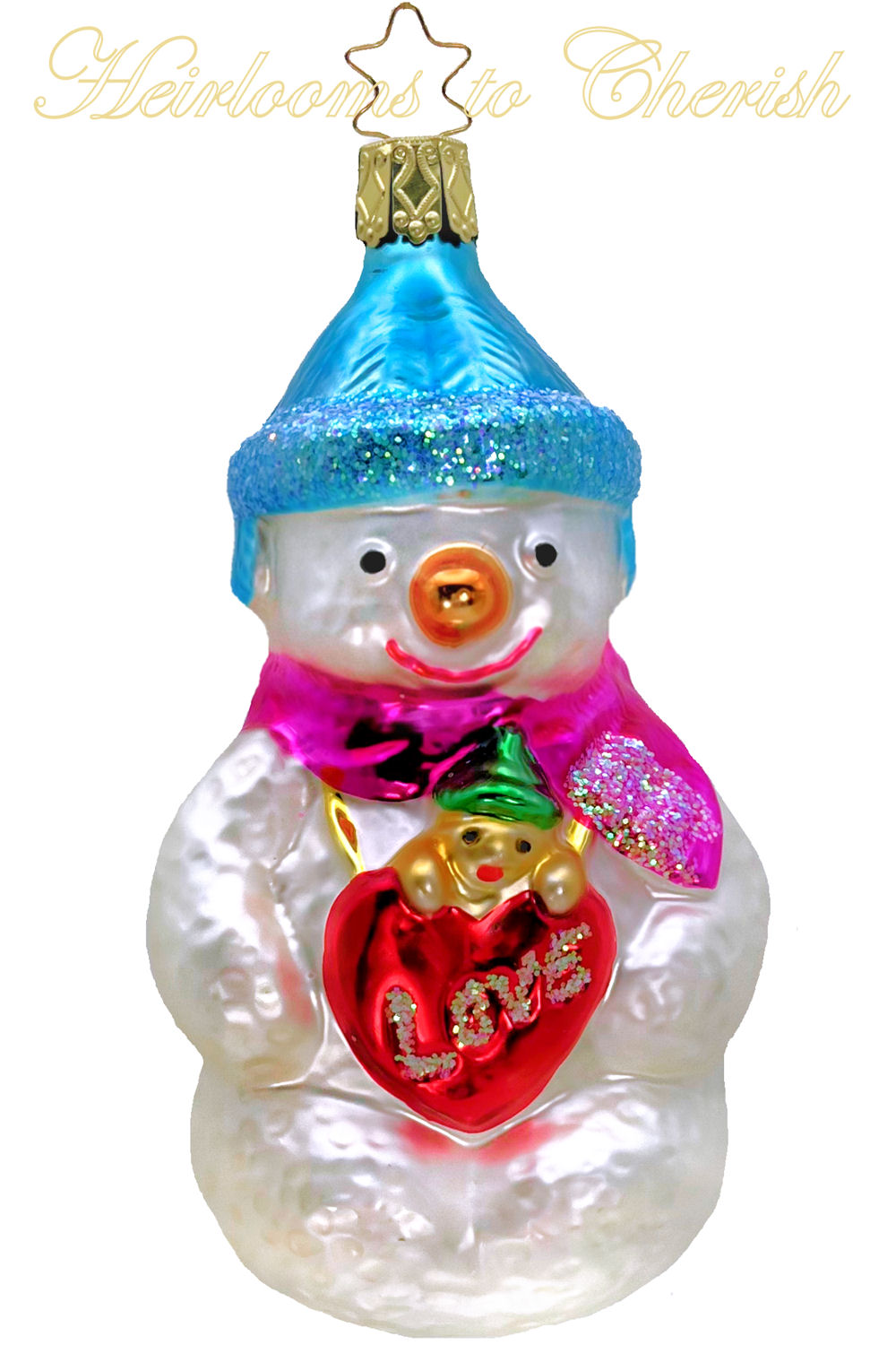 Old World Christmas Inge Glass Ornament Mr & Mrs Snowman #2523 Germany NEW OW2 