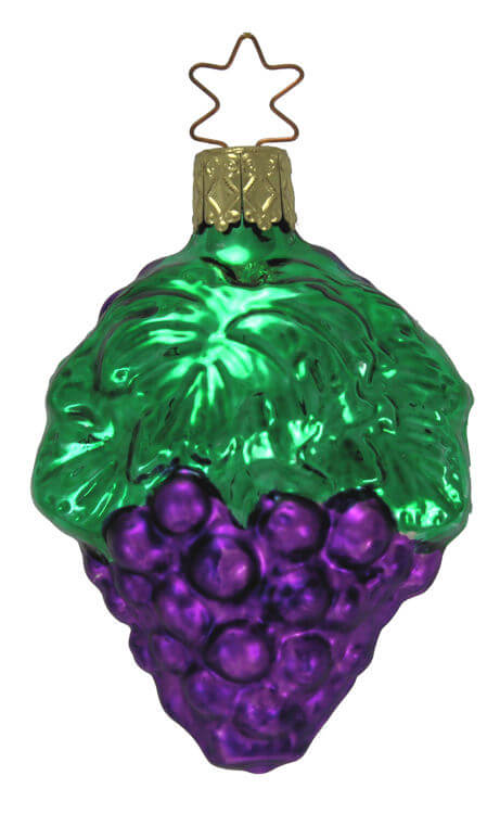 Inge Glas OWC 283765 Purple Grapes German Glass NEW w/FREE Gift Box